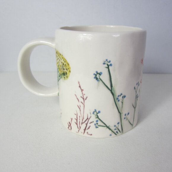 Anthropologie Dagny Monogram Mug Letter C Floral Cottage Pottery Ceramic - Picture 2 of 8